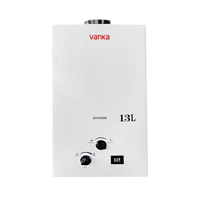 Aquecedor de água de gás de combustível de 13L com elegante e negro e botão para casas modernas