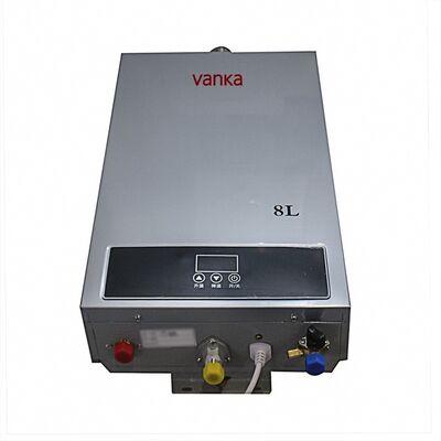 Geyser de gás propano portátil de 8L com controle termostático montado na parede