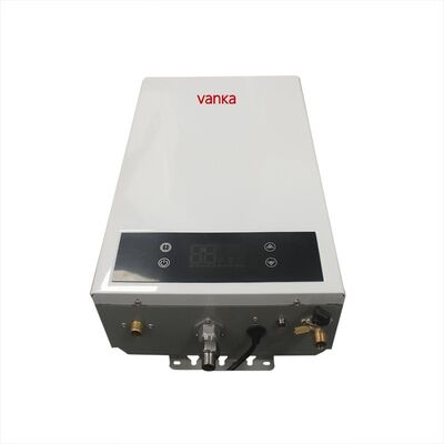 Eficiência energética, segurança, temperatura constante, aquecedor de água a gás instantâneo branco montado na parede