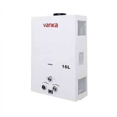 Aquecedor de água instantâneo a gás GLP de 16L com controle por botão para uso doméstico em casas, hotéis, apartamentos e aplicações comerciais