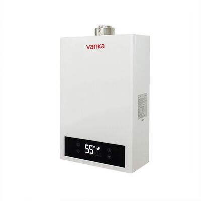 Aquecedor de água a gás natural montado na parede, tipo ventilação direta, para uso em banheiros e cozinhas, aplicações residenciais, hoteleiras, de apartamentos e comerciais