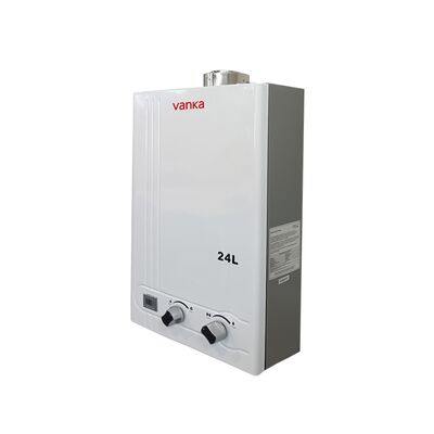 Potente aquecedor de água a gás de escape com controlo de temperatura digital