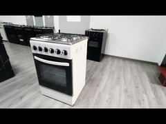 4 Forno a gás a queima com churrasqueira de convecção e estante de vidro temperado para uso doméstico